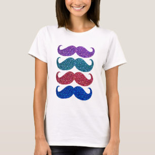 Colourful Glitter Moustache #5 T-Shirt