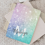 Colourful Glitter Pretty Bokeh Monogrammed iPad Air Cover<br><div class="desc">Easily personalize this elegant colourful bokeh glitter pattern with your custom name and/or monogram.</div>