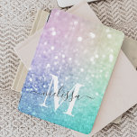 Colourful Glitter Pretty Bokeh Monogrammed iPad Air Cover<br><div class="desc">Easily personalize this elegant colourful bokeh glitter pattern with your custom name and/or monogram.</div>