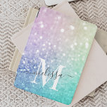 Colourful Glitter Pretty Bokeh Monogrammed iPad Pro Cover<br><div class="desc">Easily personalize this elegant colourful bokeh glitter pattern with your custom name and/or monogram.</div>