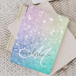 Colourful Glitter Pretty Bokeh Monogrammed iPad Pro Cover<br><div class="desc">Easily personalize this elegant colourful bokeh glitter pattern with your custom name and/or monogram.</div>