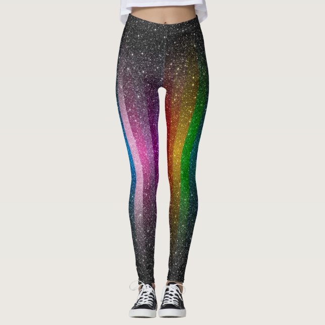 Colourful Glitter Sparkles Leggings (Front)