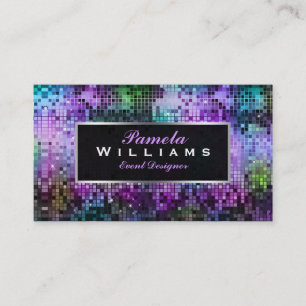 Colourful Glitter & Sparkles Silver Accents 2 Business Card