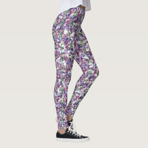 Colourful Glitter Texture Print Leggings