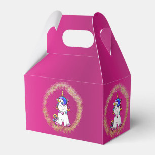 Colourful Glitter Unicorn Pink Birthday Favor Box