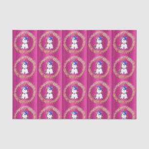 Colourful Glitter Unicorn Pink Tissue Paper