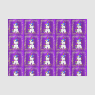 Colourful Glitter Unicorn Purple Tissue Paper