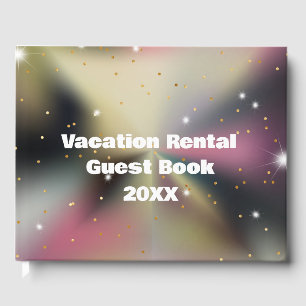 Colourful Glitter Vacation House Rental Guest Book
