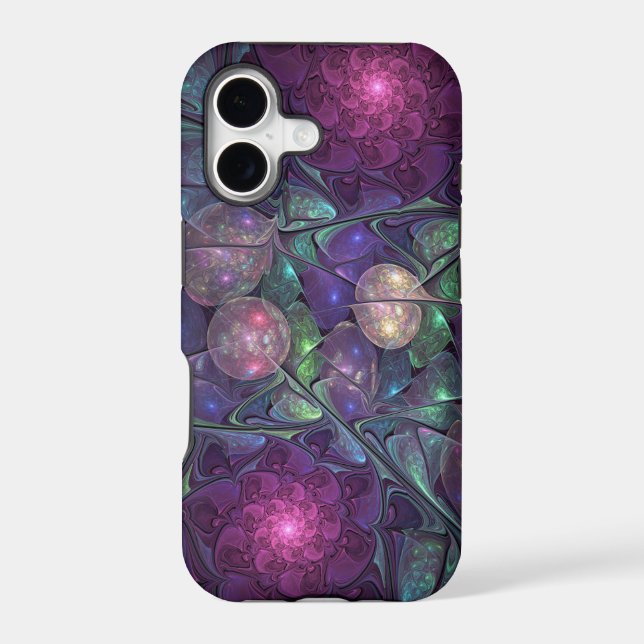 Colourful Glittering Modern Abstract Fractal Art (Back)