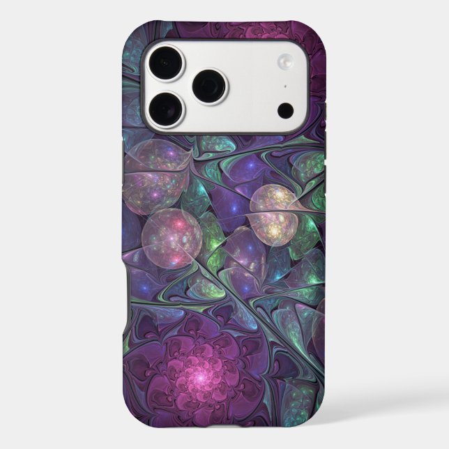 Colourful Glittering Modern Abstract Fractal Art (Back)