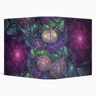 Colourful Glittering Modern Abstract Fractal Art Binder