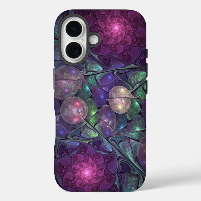 Colourful Glittering Modern Abstract Fractal Art Case-Mate iPhone Case (Back)