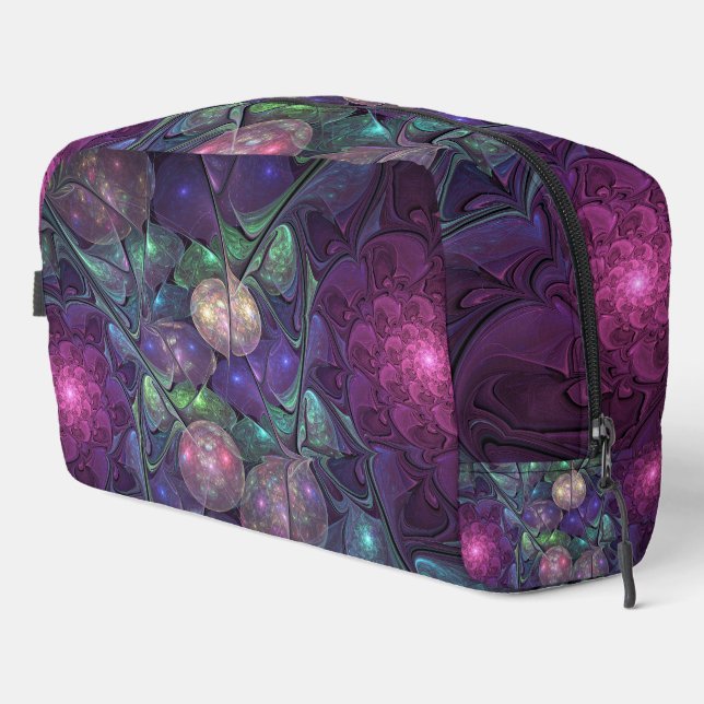 Colourful Glittering Modern Abstract Fractal Art Dopp Kit (Right Corner)