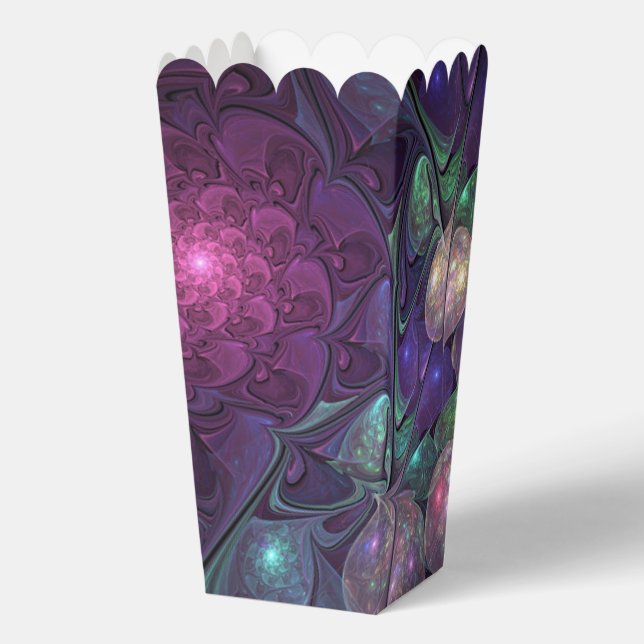 Colourful Glittering Modern Abstract Fractal Art Favor Box (Back)