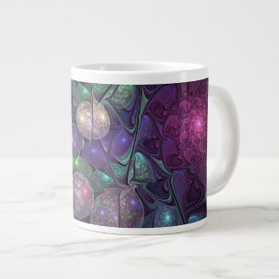 Colourful Glittering Modern Abstract Fractal Art Large Coffee Mug