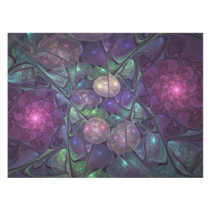 Colourful Glittering Modern Abstract Fractal Art Tablecloth