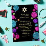 Colourful Glittery Dots on Any Colour Bat Mitzvah Invitation<br><div class="desc">Bar Mitzvah and Bat Mitzvah invitation sets designed by Umua. Printed and shipped by Zazzle or its partners. Celebrate your daughter’s coming of age with this colourful and glittery bat mitzvah invitation. This invitation features a modern design with sparkling dots on a background colour of your choice. You can customize...</div>