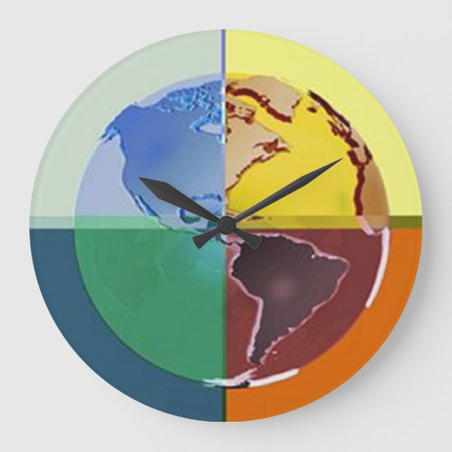 Colourful Globe Wall Clock (Front)