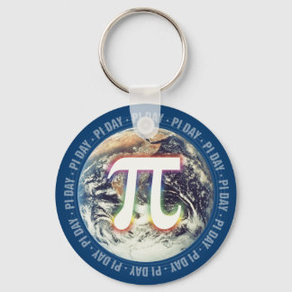 Colourful Glow Pi Day on Earth | Math Keychain
