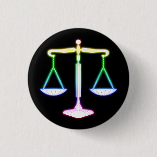 Colourful Glow Scales of Justice | Unique Gifts 1 Inch Round Button