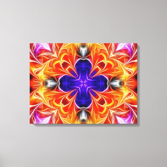 Colourful Glowing Abstract Canvas Print (Front)