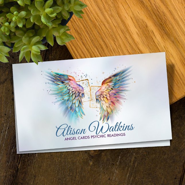 Colourful glowing Angel wings cards  (Creator Uploaded)