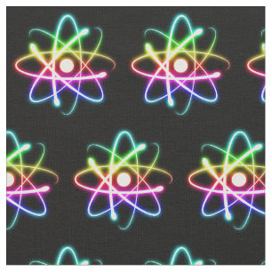 Colourful Glowing Atom (001) Fabric