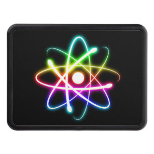 Colourful Glowing Atom Atomic Power Trailer Hitch Cover