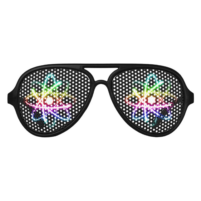 Colourful Glowing Atom Aviator Sunglasses (Front)