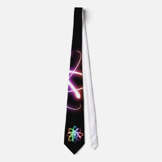 Colourful Glowing Atom - Black Tie