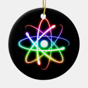 Colourful Glowing Atom Ceramic Ornament