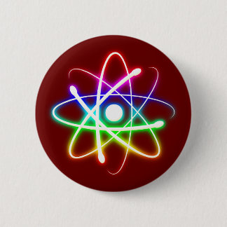 Colourful Glowing Atom | Geek 2 Inch Round Button