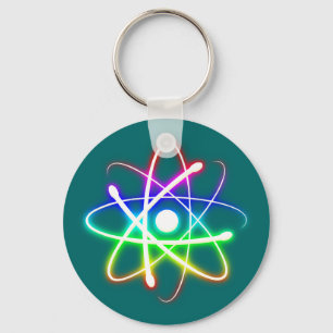 Colourful Glowing Atom Geek Keychain