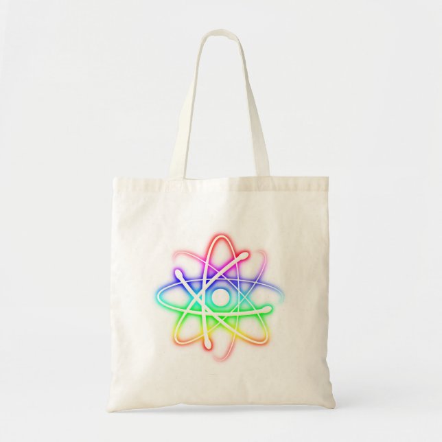 Colourful Glowing Atom | Geek Tote Bag (Front)