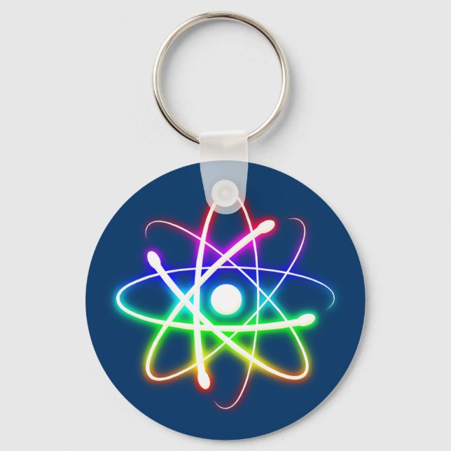 Colourful Glowing Atom Keychain (Front)