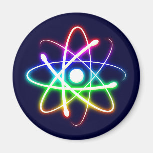 Colourful Glowing Atom Magnet