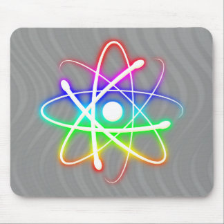 Colourful Glowing Atom - mousepad