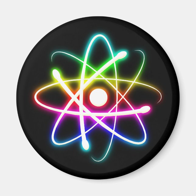Colourful Glowing Atomics Science Magnet (Front)