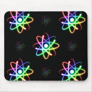 Colourful Glowing Atoms - mousepad