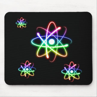 Colourful Glowing Atoms | Science Gift Mouse Pad