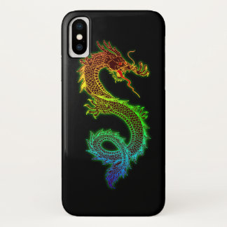 Colourful Glowing Dragon iPhone X Case