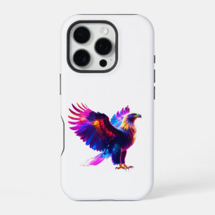 Colourful Glowing Eagle Art – Vibrant Neon Bird  iPhone 16 Pro Case