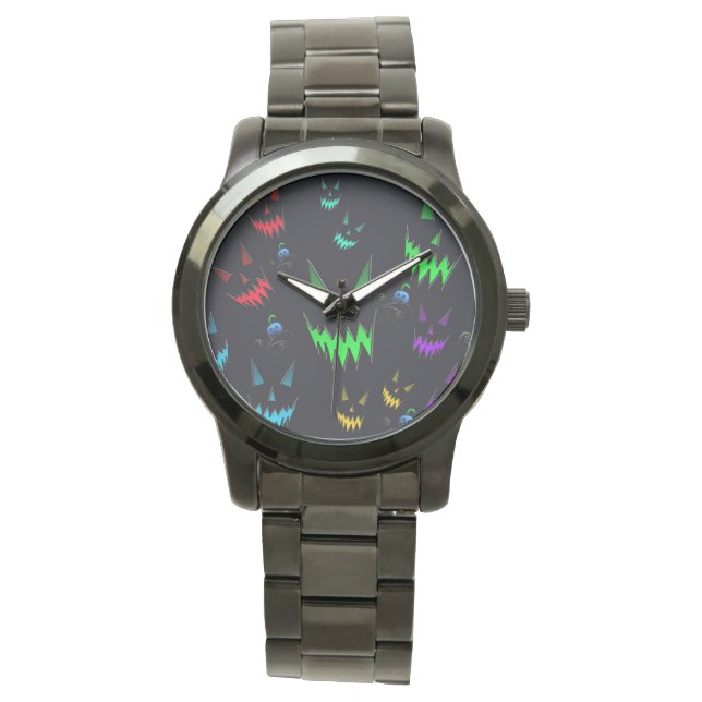 Colourful Glowing Jack O' Lanterns Watch (Front)