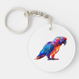 Colourful Glowing Parrot Keychain