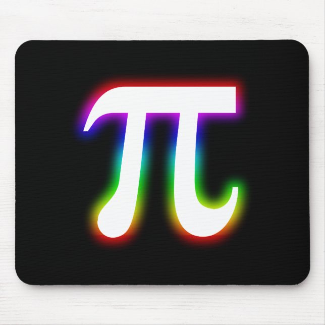 Colourful Glowing Pi | Math Mouse Pad (Front)