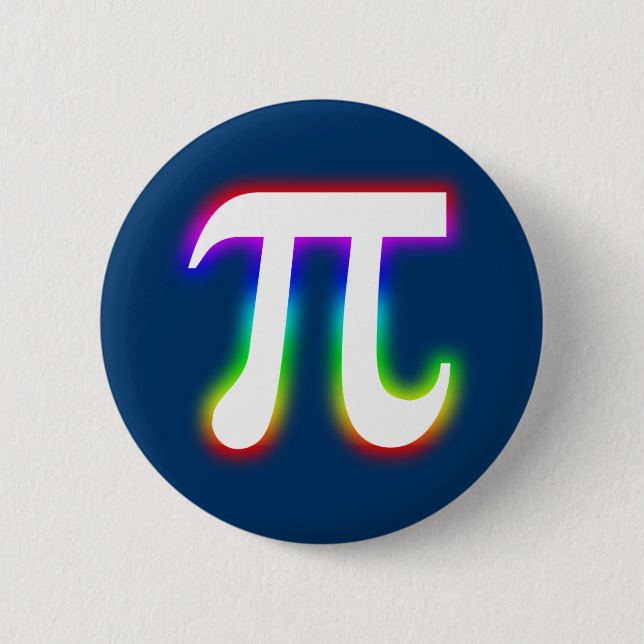 Colourful Glowing Pi Number | Math 2 Inch Round Button (Front)