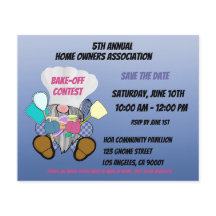 Colourful Gnome Save The Date Bake-off Contest Blu