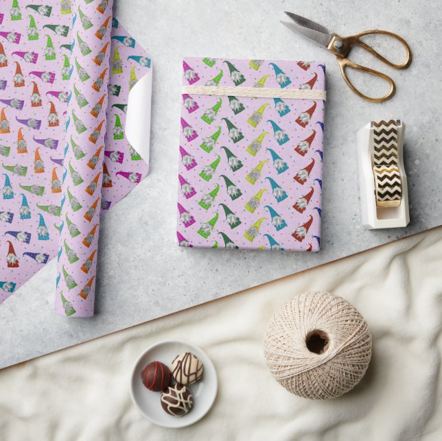 Colourful Gnomes Wrapping Paper (Crafts)