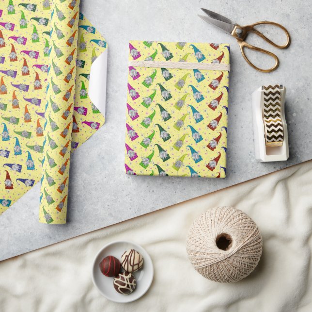 Colourful Gnomes Wrapping Paper (Crafts)