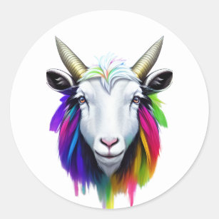 Colourful goat head sticker